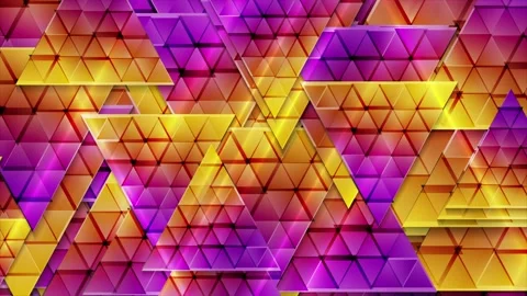 Abstract geometric colorful motion background with orange and purple triangles Stock Footage 337217660