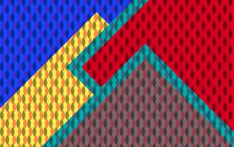 Abstract Geometric Colorful Pattern With Diagonal Shapes and Repeating Motif Stock Illustration