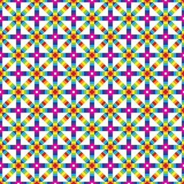 Abstract geometric colorful seamless pattern. Over white background. Stock Illustration