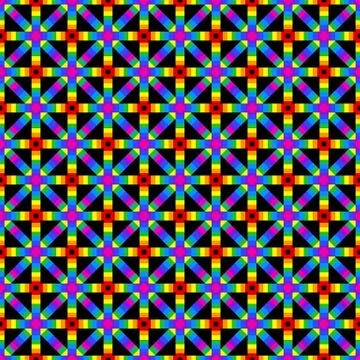 Abstract geometric colorful seamless pattern. Over black background. Stock Illustration
