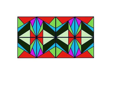 Abstract Geometric Composite with Circular Mesh Motifs Stock Illustration