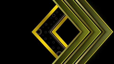 Abstract geometric composition angled squares layered chevrons with metalli.. Stock Footage 335100391