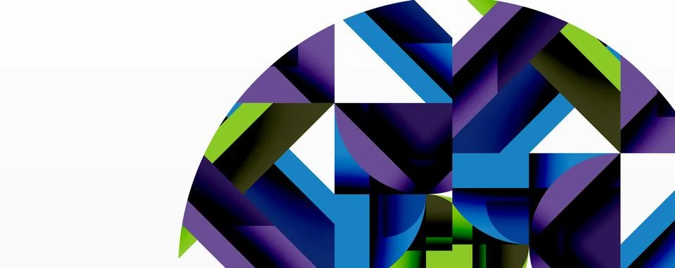 Abstract geometric composition. Angular shapes intersect, creating dynamic Stock Illustration