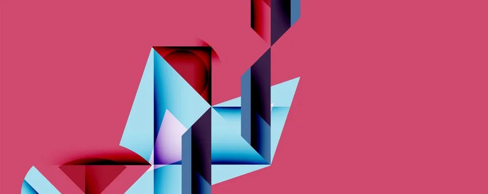 Abstract geometric composition. Angular shapes intersect, creating dynamic 스톡 일러스트