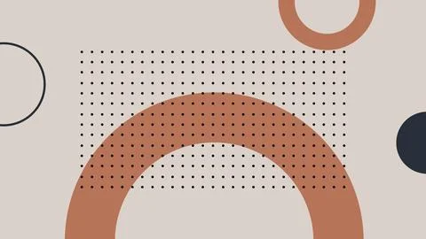 Abstract Geometric Composition with Arc Stock Illustration