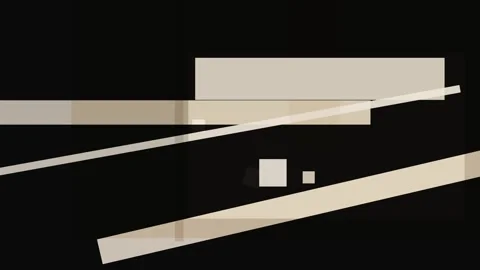 Abstract geometric composition with beige and white shapes on a black backg.. Stock Footage 335441349