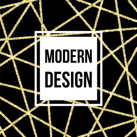 Abstract geometric composition in black, white, and gold. Elegant modern abst Stock Illustration