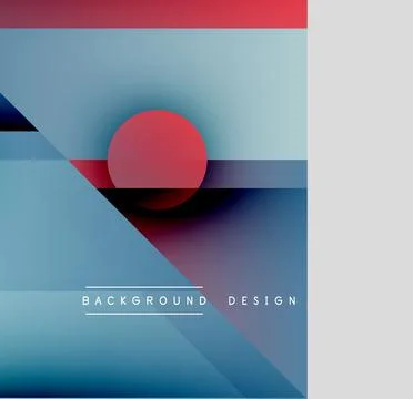 Abstract geometric composition. Blue, red hues dominate. Overlapping shapes Illustrazione stock