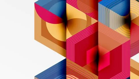 Abstract geometric composition. Bold colors intersect, creating dynamic visual 스톡 일러스트