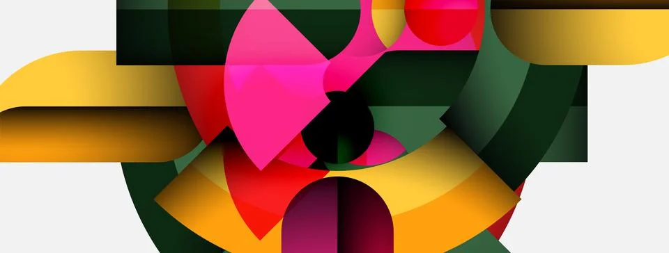 Abstract geometric composition. Bold colors intersect, creating dynamic visual 스톡 일러스트