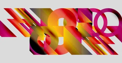 Abstract geometric composition. Bold colors intersect, creating dynamic visual 스톡 일러스트
