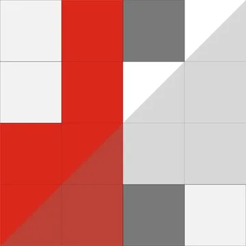 Abstract geometric composition with bold red, grey and white shapes illustr.. Stock-Illustration