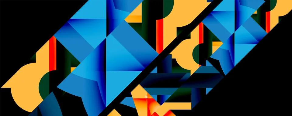 Abstract geometric composition. Bold shapes intersect, creating dynamic visual 스톡 일러스트