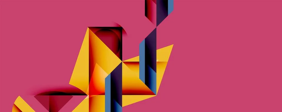 Abstract geometric composition. Bold shapes intersect, creating dynamic visual 스톡 일러스트