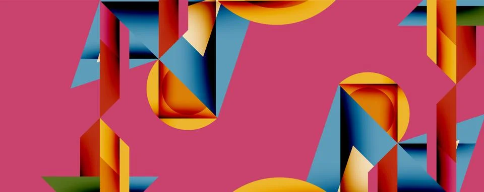 Abstract geometric composition. Bold shapes intersect, creating dynamic visual Illustrazione stock