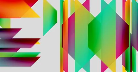 Abstract geometric composition. Bright colors intersect, creating dynamic visual 스톡 일러스트