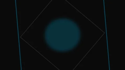 Abstract geometric composition with a central glowing blue light orb Video stock 339619173
