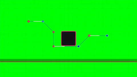 Abstract geometric composition with a central square and connecting nodes Stock Footage 340264985