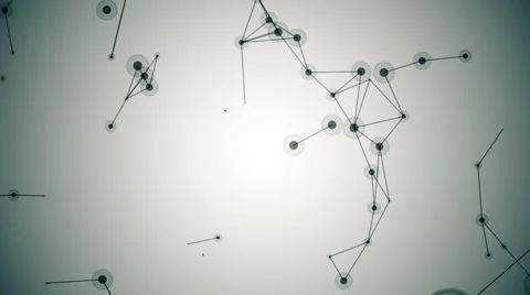 Abstract geometric composition from chaotic moving dots and lines 4K Stock Footage 65305830