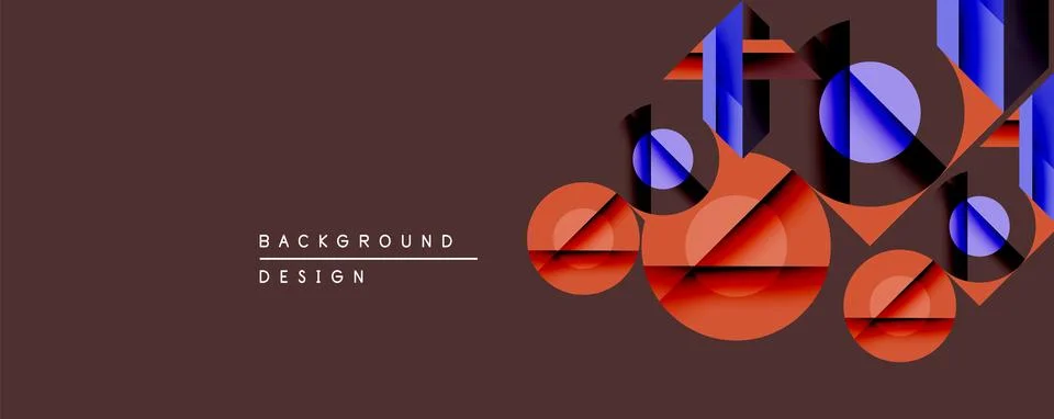 Abstract geometric composition. Circles, rectangles overlap creating layered イラスト素材