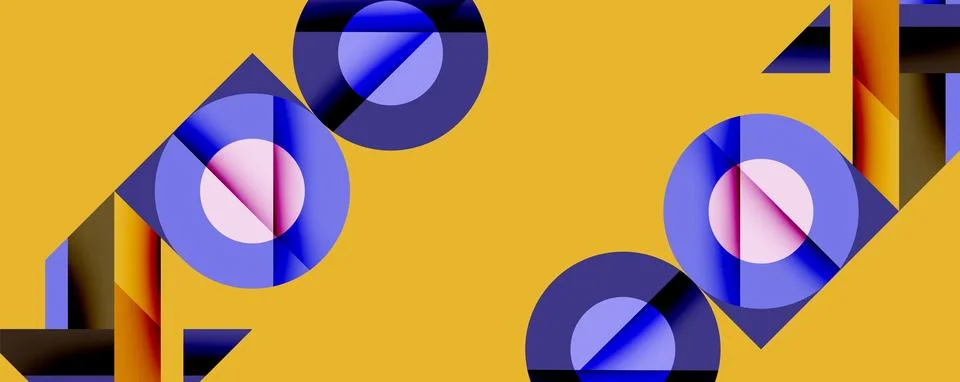 Abstract geometric composition. Circles, rectangles overlap creating dynamic 스톡 일러스트