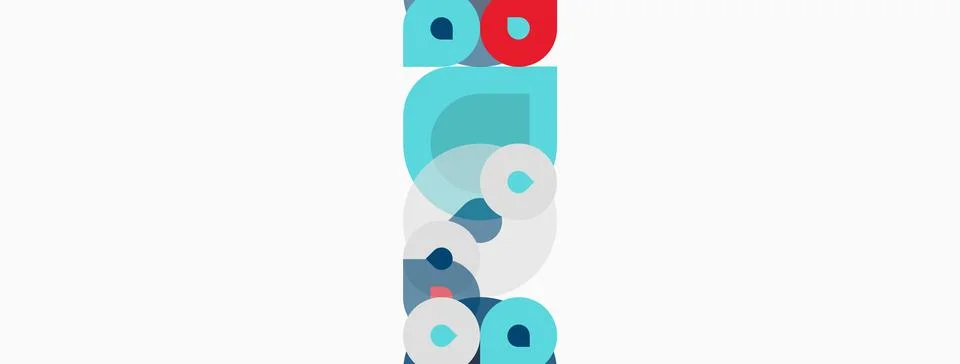 Abstract geometric composition. Circles, squares, rectangles overlap creating Stockillustratie