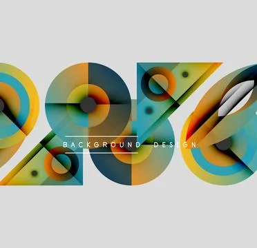 Abstract geometric composition. Colorful overlapping shapes create dynamic Stock Illustration