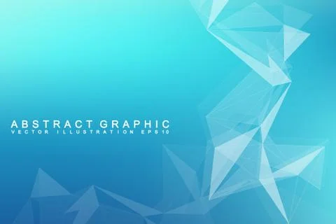 Abstract geometric composition with connected lines and dots for your design. Stock Illustration