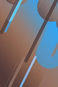 Abstract geometric composition with curved bars and glowing blue highlights.. Stock Illustration