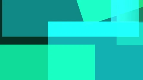 Abstract geometric composition with cyan and teal rectangles and shapes cre.. Stock Footage 335440895