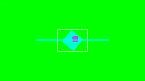Abstract geometric composition with a cyan diamond and purple square shape Stock Footage 341839037