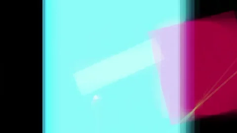 Abstract geometric composition with cyan, magenta, and black shapes and lig.. Stock Footage 335441993