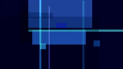Abstract geometric composition with dark blue and teal rectangles and lines.. Stock Footage 335430695