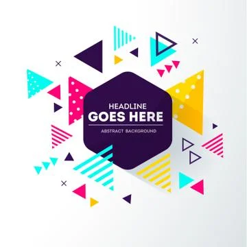 Abstract geometric composition with decorative triangles. Modern. Memphis Stock Illustration