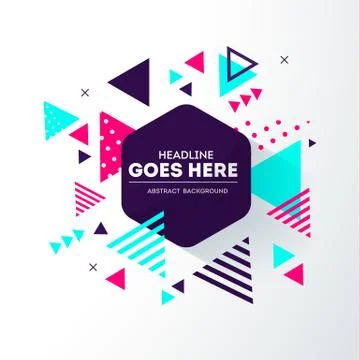 Abstract geometric composition with decorative triangles. Modern. Memphis Illustrazione stock