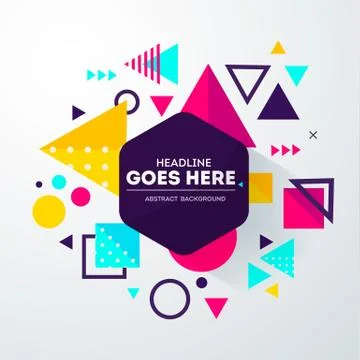 Abstract geometric composition with decorative triangles. Modern. Memphis Illustrazione stock