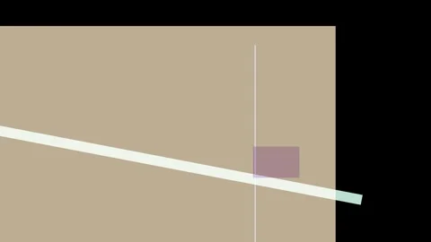 Abstract geometric composition with a diagonal band and a square on a muted.. Stock Footage 335430960