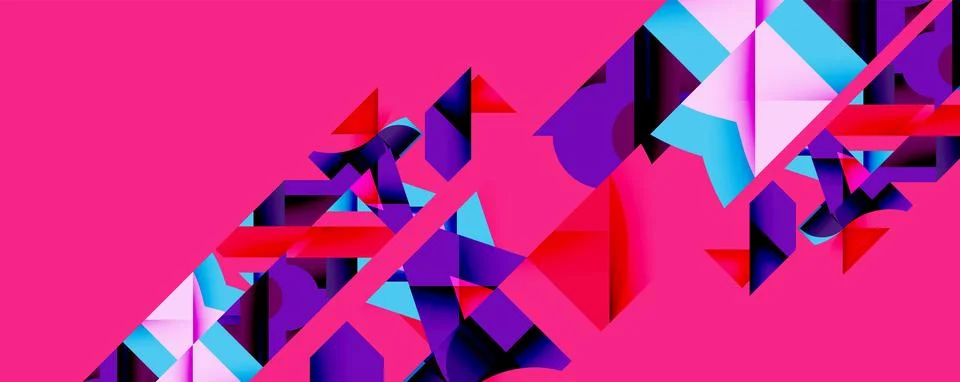 Abstract geometric composition. Diagonal shapes intersect, creating dynamic Stock Illustration