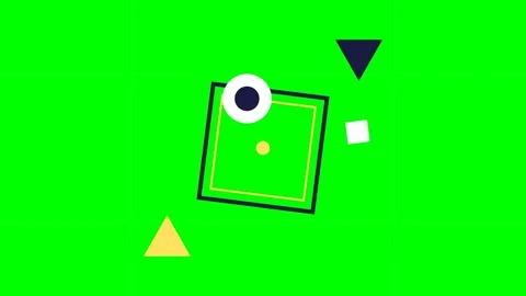 Abstract geometric composition featuring a green square on chroma background Stock Footage 341839541