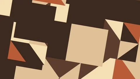 Abstract geometric composition featuring overlapping shapes in brown beige an 库存插图
