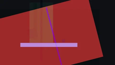 Abstract geometric composition featuring a red rectangle intersected by a p.. Stock Footage 335441990