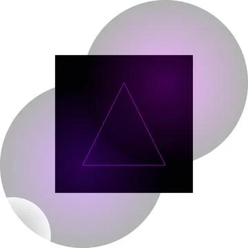 Abstract geometric composition featuring a vibrant purple triangle inside a.. Stock Illustration
