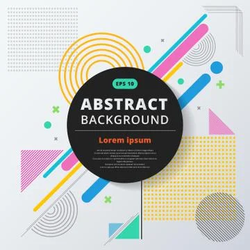 Abstract geometric composition forms modern background with colorful decorati Stock Illustration