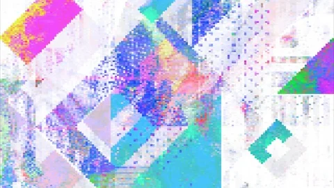 Abstract geometric composition. Glitch Noise Video Stock Footage 98098110