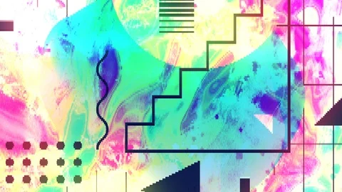Abstract geometric composition. Glitch Noise Video Stock Footage 98099644