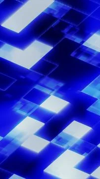 Abstract geometric composition of glowing blue squares and rectangles formi.. 스톡 일러스트