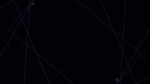 Abstract geometric composition with glowing dots and thin dashed lines Stock Footage 338310493