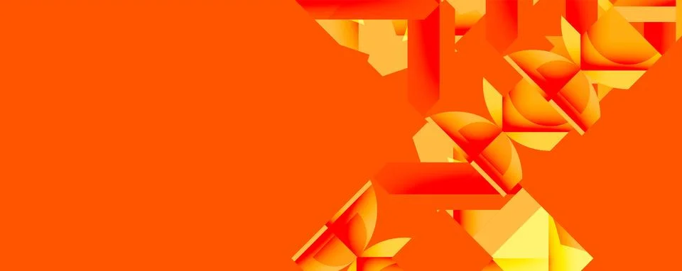 Abstract geometric composition with interlocking circular and angular shapes, イラスト素材