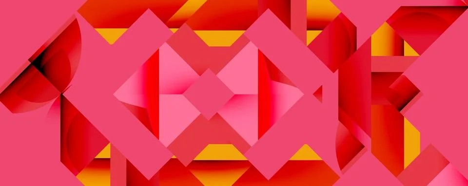 Abstract geometric composition with interlocking circular and angular shapes, イラスト素材