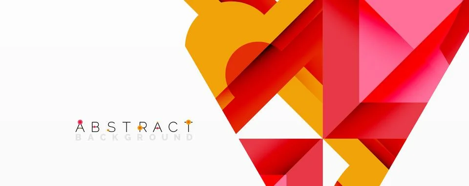 Abstract geometric composition with interlocking circular and angular shapes, Stock Illustration